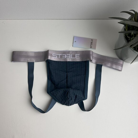 ST33LE - Petrol Nylon Elastane Diamond Mesh Jockstrap (L) - Picture 3 of 7